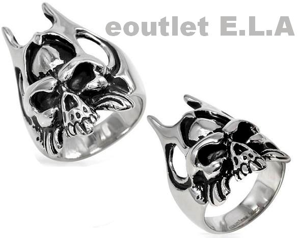 SKULL WARRIOR SOLID STAINLESS STEEL MENS RING-sz11